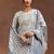 women ethnic motifs printed regular thread work kurta with trousers & with dupatta