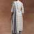 women ethnic motifs printed regular thread work kurta with trousers & with dupatta