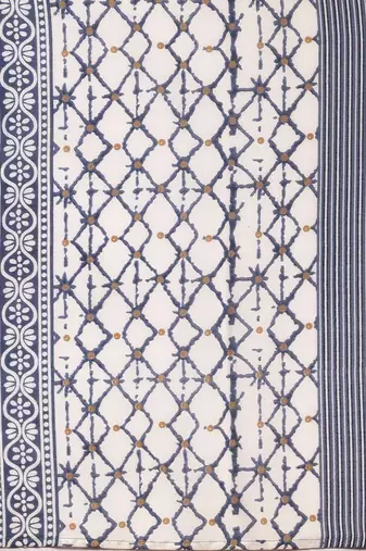 women ethnic motifs printed regular thread work kurta with trousers & with dupatta