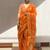 Orange batik block print ready to wear saree
