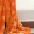 Orange batik block print ready to wear saree