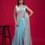 Blue blue embellished mirror work organza saree