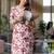 floral printed v-neck straight kurta with trousers