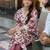 floral printed v-neck straight kurta with trousers