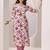 floral printed v-neck straight kurta with trousers