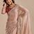 Peach floral sequinned silk blend designer saree