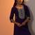 women ethnic motifs embroidered kurta with trousers