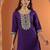 women ethnic motifs embroidered kurta with trousers