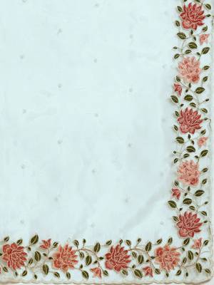 Turquoise floral organza saree 5