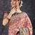 Pink ethnic motifs woven design zari banarasi saree with blouse