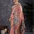 Pink ethnic motifs woven design zari banarasi saree with blouse