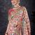 Cream floral silk blend designer banarasi saree