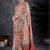 Cream floral silk blend designer banarasi saree
