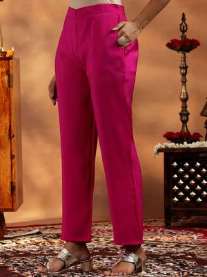 women regular thread work kurta with trousers & with dupatta 6