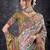 White ethnic motifs banarasi saree with matching blouse