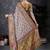 White ethnic motifs banarasi saree with matching blouse