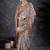 White ethnic motifs banarasi saree with matching blouse