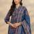floral printed v-neck straight kurta with trousers & dupatta
