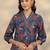 floral printed v-neck straight kurta with trousers & dupatta