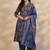 floral printed v-neck straight kurta with trousers & dupatta