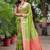 Green striped zari tissue banarasi saree