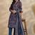 floral printed v-neck straight kurta with trousers & dupatta
