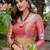 Green striped zari tissue banarasi saree