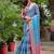 Blue woven design zari tissue banarasi saree
