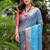 Blue woven design zari tissue banarasi saree