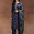 women ethnic motifs printed regular thread work kurta with trousers & with dupatta