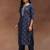 women ethnic motifs printed regular thread work kurta with trousers & with dupatta