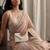 Peach embellished beads and stones tissue designer saree