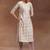 women ethnic motifs printed regular thread work kurta with trousers & with dupatta