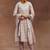 women ethnic motifs printed regular thread work kurta with trousers & with dupatta