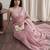 Pink embellished beads and stones tissue designer saree