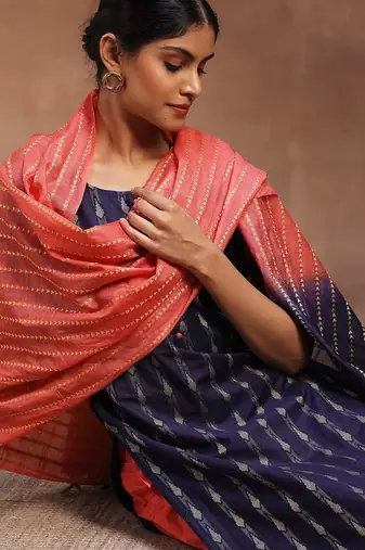 women ethnic motifs printed regular kurta with dhoti pants & with dupatta