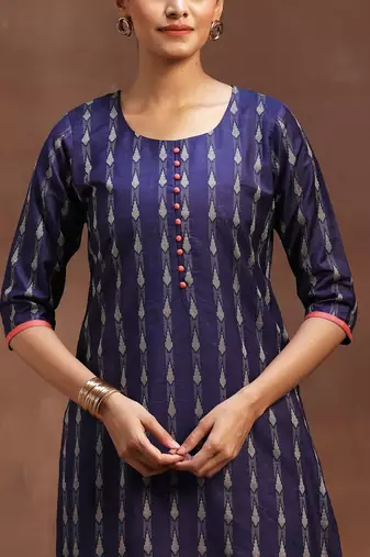 women ethnic motifs printed regular kurta with dhoti pants & with dupatta