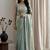 Teal embellished beads and stones tissue designer saree