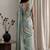 Teal embellished beads and stones tissue designer saree