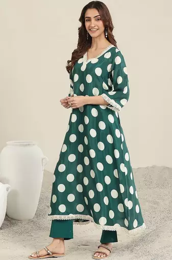 women printed regular kurta with trousers & with dupatta