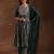women ethnic motifs printed empire thread work kurta with trousers & with dupatta