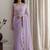 Lavender embellished embroidered tissue designer saree