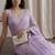 Lavender embellished embroidered tissue designer saree