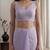 Lavender embellished embroidered tissue designer saree