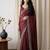 Maroon embellished beads and stones tissue designer saree