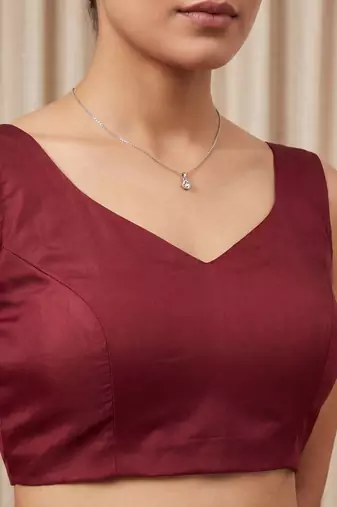 Maroon embellished beads and stones tissue designer saree