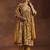 women floral printed empire thread work kurta with trousers & with dupatta