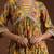 women floral printed empire thread work kurta with trousers & with dupatta