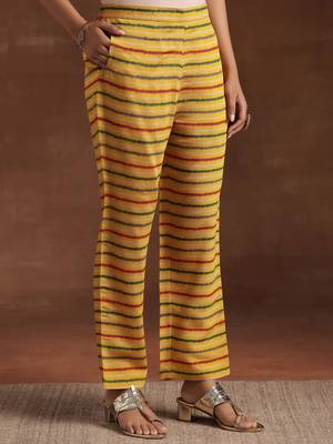 women floral printed empire thread work kurta with trousers & with dupatta 7