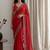 Red embellished embroidered tissue designer saree